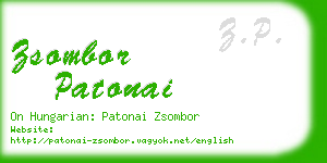 zsombor patonai business card